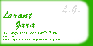 lorant gara business card